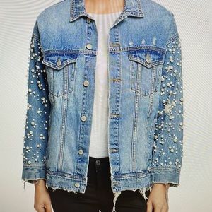 Sunset and Spring embellished denim jacket - size xs
